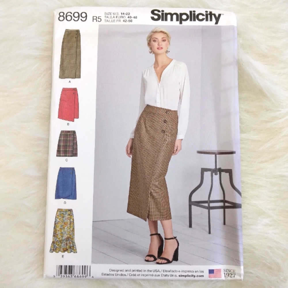 SIMPLICITY S9180 Sz 14-20 Misses' Wrap skirt with waistband